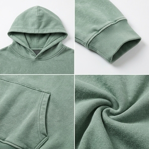 Sudadera con capucha para hombre, personalizada con apliques, de algodón grueso, estilo oversize, con lavado vintage, estilo streetwear, hombros caídos - Product Image 6