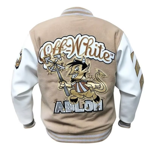 Veste de baseball légère en polaire brodée avec logo personnalisé OEM, col montant, grande taille, style streetwear pour homme - Product Image 2
