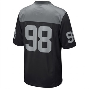 Camiseta de Fútbol Americano Personalizada para Hombre, Negra, con Número, Cuello en V, Manga Corta, Poliéster, Absorbe la Humedad, Ropa Deportiva para Adultos - Product Image 3