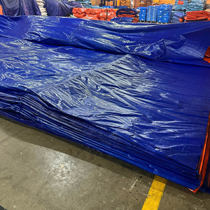 Heavy Duty PE Tarpaulin <b>Fabric</b>, Blue / Orange, High Durability, Large Capacity, Custom Colors, Custom Sizes, Wholesale - Product Image 5