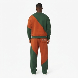 Conjunto de Sudadera y Pantalones Deportivos para Hombre, Cuello Redondo, Bloques de Color, Ropa Casual Urbana, Conjunto Deportivo con Logotipo Personalizado - Product Image 2