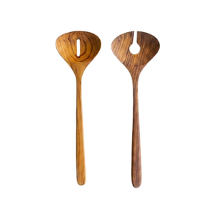 Juego de cuchara y tenedor de madera premium para ensalada, apto para alimentos, utensilios de cocina boho hechos a mano con logotipo personalizado, vajilla de madera de olivo. - Product Image 2