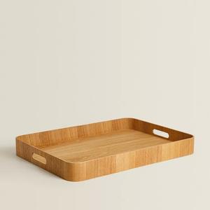 Bandeja de Servicio de Madera para Hostelería, Bandeja de Desayuno de Madera Maciza Resistente para Servicio de Butler - Product Image 3