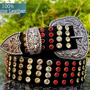 Handmade Vintage Western Antique <b>Studded</b> Rivet Turquoise Women's Full Grain Leather Waist Belt Bronze For Buckle - Product Image 1