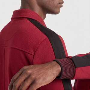 Men's Red Track Suit Full Zip Sweatshirt Joggers Set Stand Collar Style Turn-down Collar <b>Jacket</b> Trouser Set Street Tracksuit Men - Product Image 4