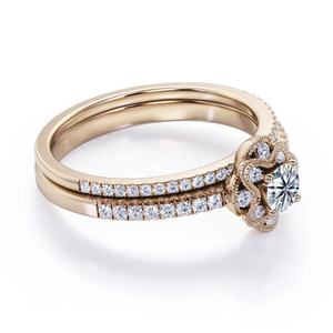 925 argent Sterling naturel blanc Zircon rond coupe pierre précieuse naturelle bijoux en or bague de mariage en argent pur cadeaux parfaits pour elle - Product Image 2