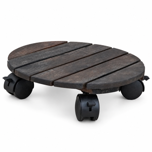 Soporte minimalista para plantas de madera de 16 pulgadas con ruedas, ecológico y duradero para hogares modernos, espacios comerciales, jardines - Product Image 1