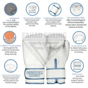 Nuevos Guantes de Boxeo de Piel Sintética PU de Moda, Personalizados, con Contraste de Color, de Buena Calidad, Hechos a Mano, Servicio OEM ODM - Product Image 6