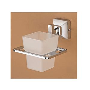 <b>Wall</b>-Mounted Frosted Glass Toothbrush Holder Chrome Finish - Product Image 3