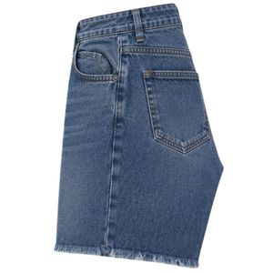 Shorts en jean pour homme bleu moyen personnalisés, coupe droite, ourlet brut, imprimés, en coton, décontractés, été, logo personnalisé, OEM, vente en gros - Product Image 3