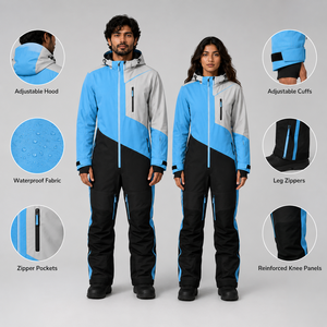 Traje de Esquí Unisex Premium, Chaqueta Impermeable y Transpirable, Pantalones con Tirantes, Fabricante y Proveedor de Ropa para Exteriores de Marca Privada - Product Image 3