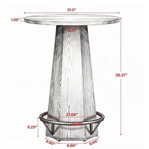 Tavolo da Bar Moderno Minimalista in Legno per Casa, Feste, Hotel e Spazi Esterni - Product Image 3