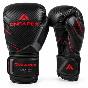 Guantes de Boxeo Negros y Rojos, Guantes de Entrenamiento Profesional, Guantes de Boxeo Acolchados, Logotipo Personalizado OEM, Guantes Deportivos al por Mayor - Product Image 1