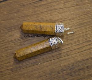 Pendentifs crayon Quartz fraise pierre taillée à la main pour la guérison de l'énergie, les tons terreux et les amateurs de bijoux Boho - Product Image 2