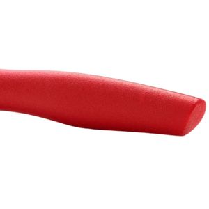 Cuchillos curvos para deshuesar con mango rojo y hoja estrecha plateada, agarre suave y protector de dedos para cortar carne y trinchar aves. - Product Image 3