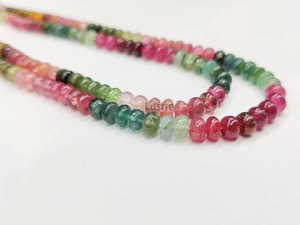 Cuentas de Turmalina de Calidad Multi AAA+ en Forma de Sandía, 5mm, Lisas, Tipo Rondelle, Hilo de Piedras Preciosas Naturales de 13 Pulgadas para Fabricación de Joyas - Product Image 2