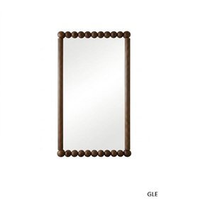 Small Ball Floor-standing Elliptical Mirror Solid Wood Round Ball Full-length Mirror - Product Image 5