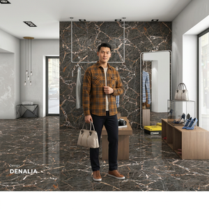 Carreaux de porcelaine brillants Vistaar Denalia 800x1600mm, épaisseur 10mm, garantie 3 ans, pour surfaces architecturales contemporaines en pierre - Product Image 2