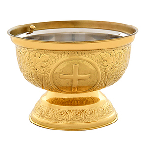 ชามใส่ขนมศักดิ์สิทธิ์ทองเหลืองพร้อมหูจับและช่องใส่สแตนเลส |   ภาชนะสำหรับถวายของในโบสถ์ – ดับเบิ้ล วี เอ็กซ์พอร์ตส์ - Product Image 1