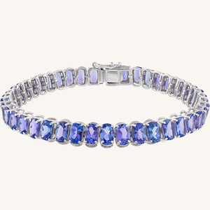 Pulsera de Tanzanita en Plata de Ley 92.5 KLSB-20663 - Product Image 4
