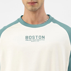 Men's Breathable <b>Raglan</b> <b>Sleeve</b> <b>T</b>-<b>Shirt</b> O-Neck Casual Oversized Fit Regular Length 100% Cotton Jersey Material - Product Image 6