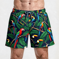 Short de bain rayé pour homme à séchage rapide, taille mi-haute, fermeture élastique, short décontracté, 100 % polyester tissé, avec poches