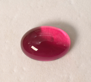 Rubellite de laboratoire 14x12 mm, cabochon à dos plat, rubellite de laboratoire créée, tailles calibrées, pierre précieuse en vrac - Product Image 4