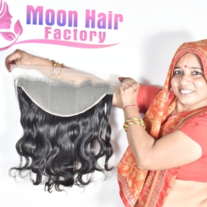 Peluca de Cabello Humano con Frente de Encaje Transparente HD, Ondulada, Acabado Natural Suave, Extensiones de Cabello Virgen Premium, Ligeras y Cómodas - Product Image 4