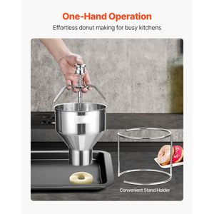 Dosatore Manuale per Ciambelle di Grande Capacità in Acciaio Inox 304, Dispenser Commerciale per Impasto con 6 Regolazioni di Spessore, Nuovo - Product Image 5