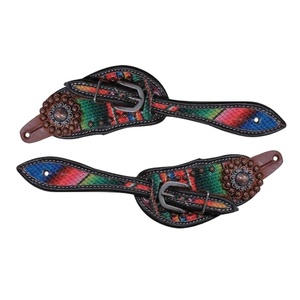 Meilleure qualité 100% cuir véritable Western Spur Strap avec cuivre Stud Work Wholesale Manufacturer Supplier Saman Exports - Product Image 4