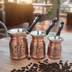 Cafetera Turca de Cobre Hecha a Mano, Olla para Preparar Café Árabe, Cezve, Olla Calentadora de Café para Cocina o Cafetería - Product Image 4