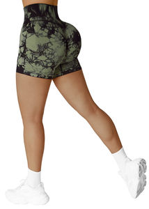 Shorts imprimés taille haute pour femme, coupe sportive, en spandex et polyester tricoté, respirant, avec taille élastique, style jupe courte - Product Image 2