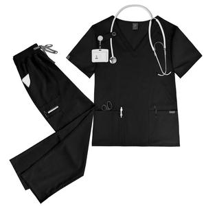 Conjunto de Uniforme Médico Unisex de Spandex/Poliéster Tejido IBUF, Precio Bajo, Logotipo Personalizado, Pantalones de Enfermera con 3 Bolsillos, Estilo Cargo, Disponibilidad Inmediata - Product Image 4