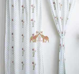 Rideaux en coton imprimé de luxe pour les fenêtres et les portes du salon, stores attrayants pour la décoration intérieure des hôtels - Product Image 5