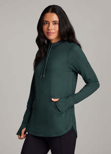 Sweat à capuche décontracté pour femme en tricot respirant à séchage rapide, couleur unie, manches longues, 100 % polyester, collection automne 2025, modèle HR962 - Product Image 4