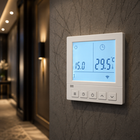 Thermostat numérique programmable WIFI RS485 AC819F pour ventilo-convecteur carré 220V, design moderne, ignifuge PC+ABS pour villa et appartement