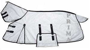 PRIMA Manta Antimoscas para Caballo con Estampado de Cebra, Ligera, de Malla, para Verano, con Solapa Abdominal, de Poliéster, No Resistente al Agua, para Verano - Product Image 3