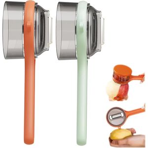 Pelador de Frutas y Verduras Multifuncional de Acero Inoxidable de Doble Cara con Caja de Almacenamiento Especial para Cocina - Product Image 4