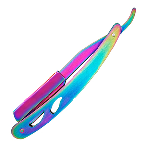 Rainbow Stainless Steel <b>Straight</b> <b>Razor</b> Single Blade Manual Face Shaving <b>Razor</b> with Colorful Handle and Ergonomic Design - Product Image 5