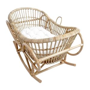 Berceau à bascule en rotin pour chambre d'enfant, mobilier enfant, prix d'usine, vente en gros, haute qualité, berceau vintage pour bébé - Product Image 1