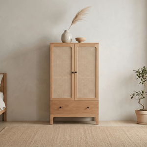 Armoire convertible en bois écologique et durable Altan, style scandinave, armoire en bois massif, finition naturelle - Product Image 4
