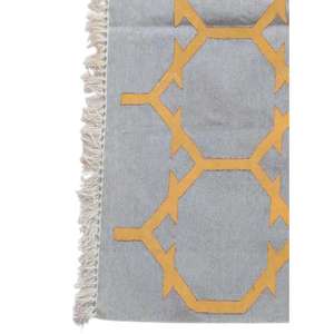 Elegante alfombra Dhurrie de algodón para la vida diaria Práctica textura plana Alfombras y juegos cómodos - Product Image 5