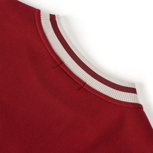 Sweat-shirt unisexe rouge à col rond, coupe classique, en coton tricoté, couleur unie, pull décontracté, style hiver, broderie Delta Crimson DST - Product Image 5