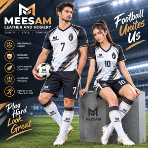 Ensemble de maillots de football personnalisés sublimés pour hommes, col en V, manches courtes, respirant, uniforme d'équipe - Product Image 6
