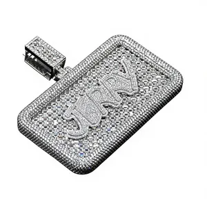 Colgante Jerry Letter de Moissanita, Plata 925 con Baño de Rodio, Corte Redondo, Unisex, Amuleto de Lujo - Product Image 1