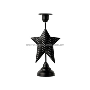 High Quality Hot Sale Black Iron <b>Taper</b> <b>Candle</b> Holder Star Design in Multiple Design & Sizes for Home and Event Decor - Product Image 1