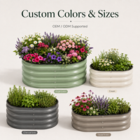 Jardinière surélevée en acier galvanisé, classique, écologique, légère, durable, avec revêtement en poudre, jardinière modulaire, petite jardinière