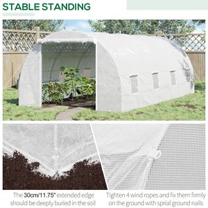 Invernadero Grande para Jardín de 20FT X 10FT X 7FT, Tipo Túnel con Puerta con Cremallera, 8 Ventanas de Malla, Acero Galvanizado para Uso en Patio Trasero - Product Image 5