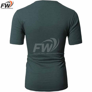 Camisetas de gimnasio para hombre, personalizadas, de gran venta, cómodas, transpirables, 100% algodón, diseño de hombros caídos, en color sólido, cuello en V - Product Image 2