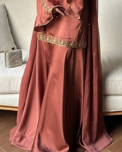 Nouvelle Robe de Créateur Tendance, Coupe Palazzo, avec Dupatta et Manches Parapluie, en Crêpe Naturel Lourd Brodé, Entièrement Cousue, pour les Occasions Festives - Product Image 5